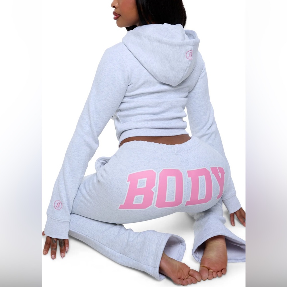 NEW - backshot hoodie + pant set 2.0 (heather grey/pink) BODY by Raven Tracey